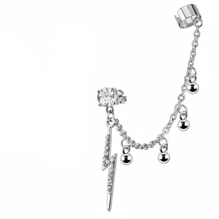 Silver necklace with pink gemstone pendant on a white background