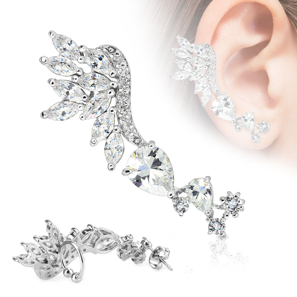 Gem Wing Ear Cuff - Right (Single)