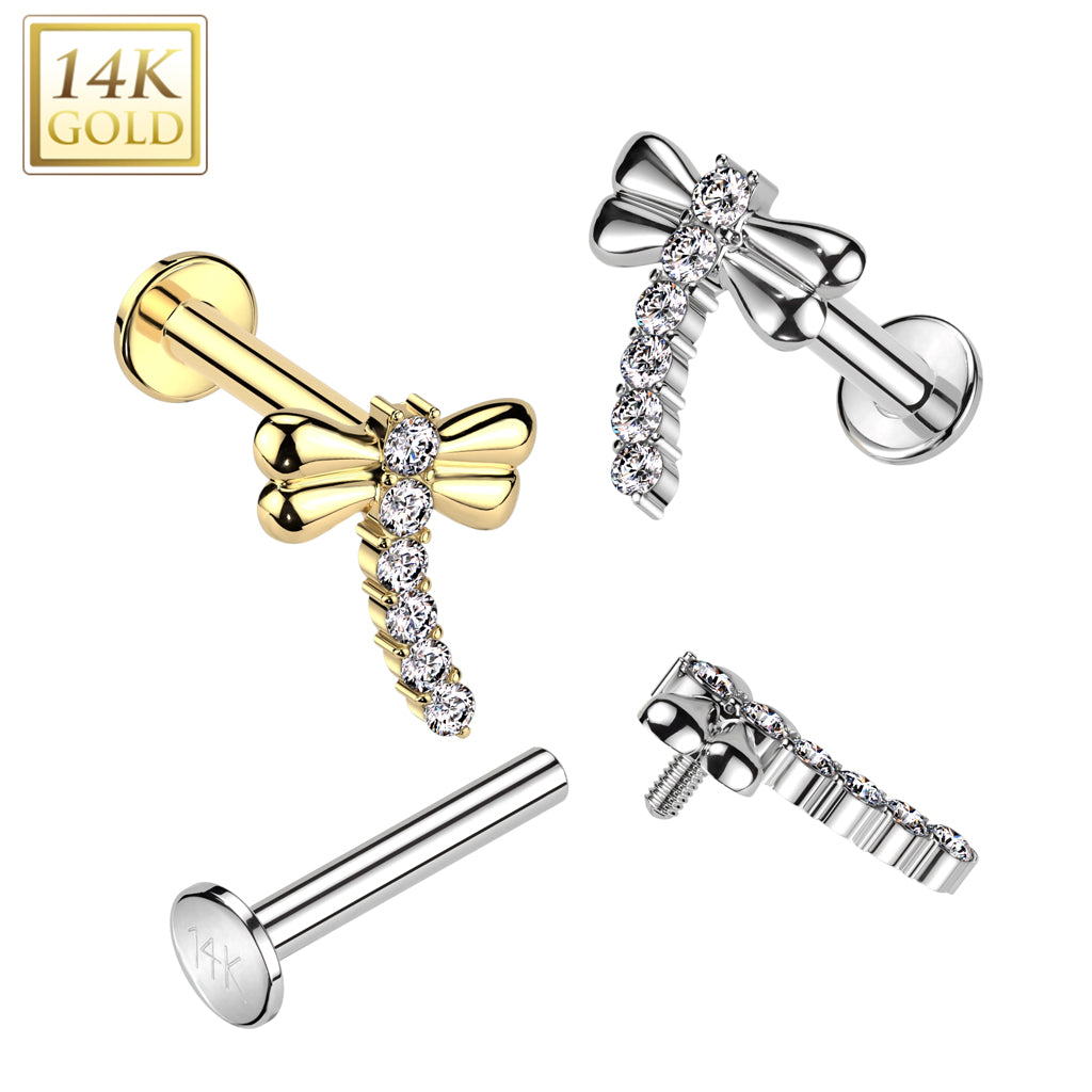 14kt Gold Dragonfly Labret