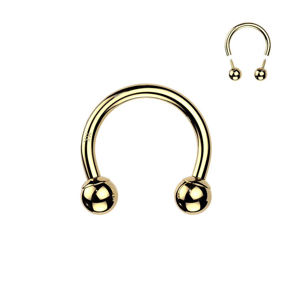 14kt Gold Internally Threaded Horseshoe