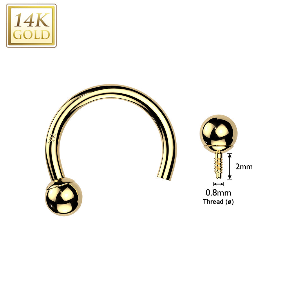 14kt Gold Internally Threaded Horseshoe