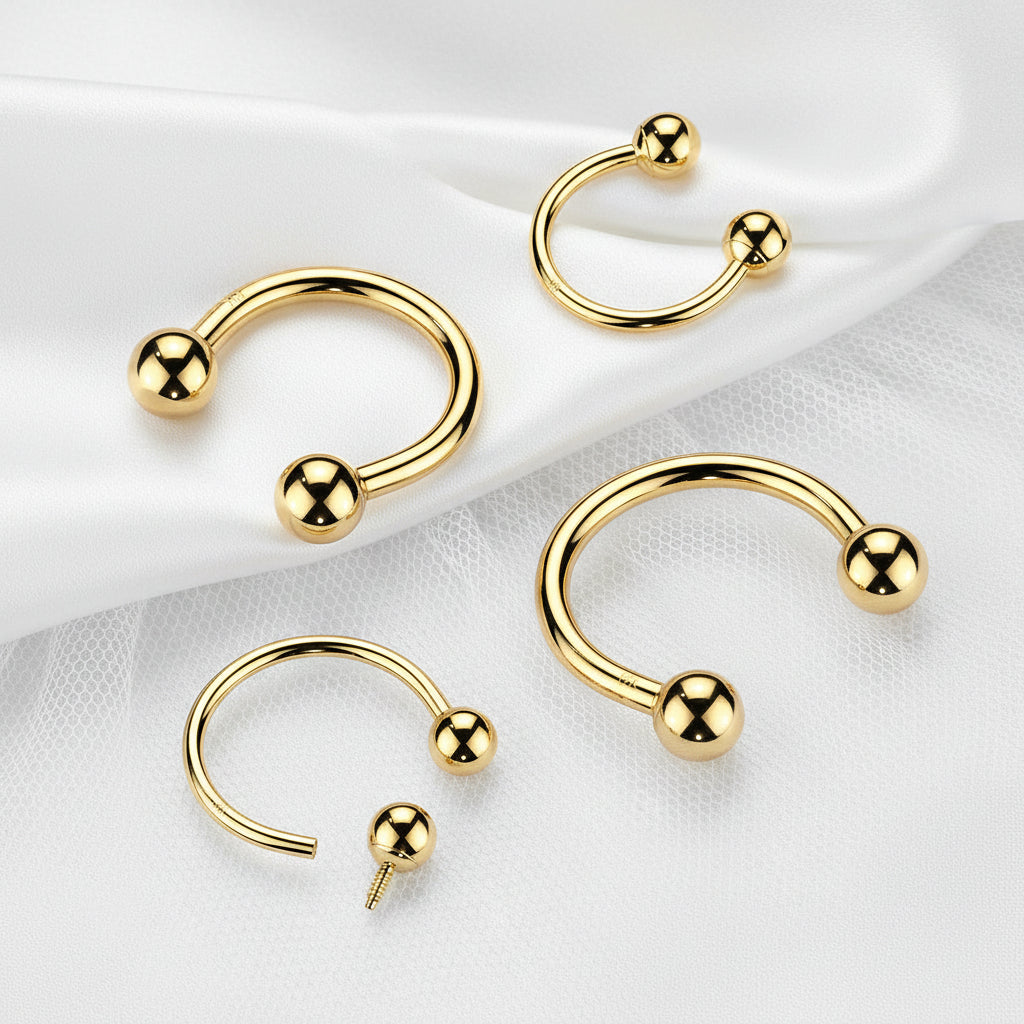 14kt Gold Internally Threaded Horseshoe