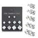 Gem Prong Earrings 5 Pairs