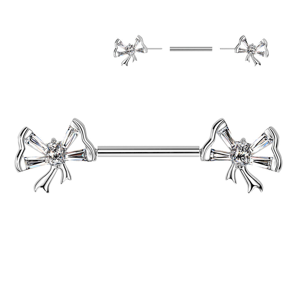Baguette Bow Threadless Nipple Bar (Single)