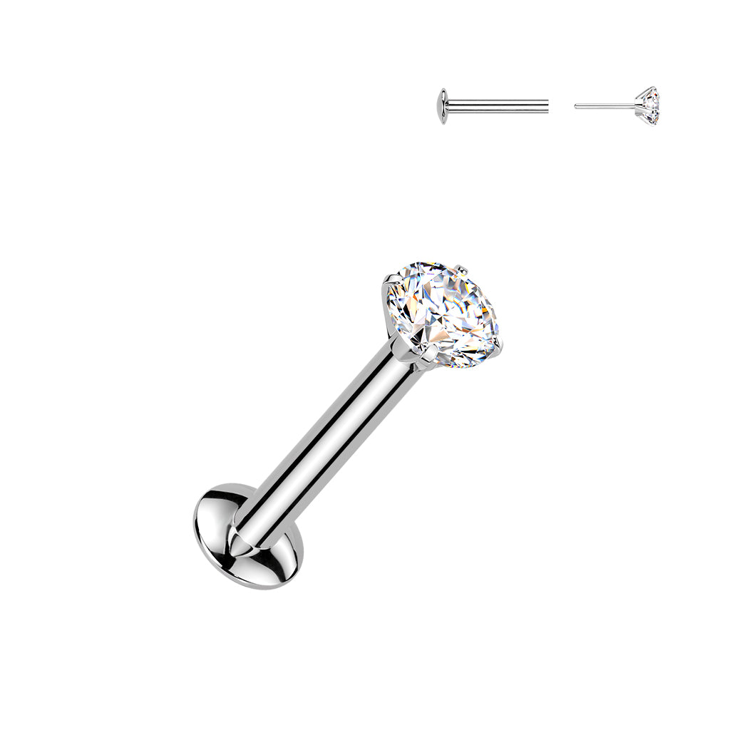 Threadless Prong Gem Labret