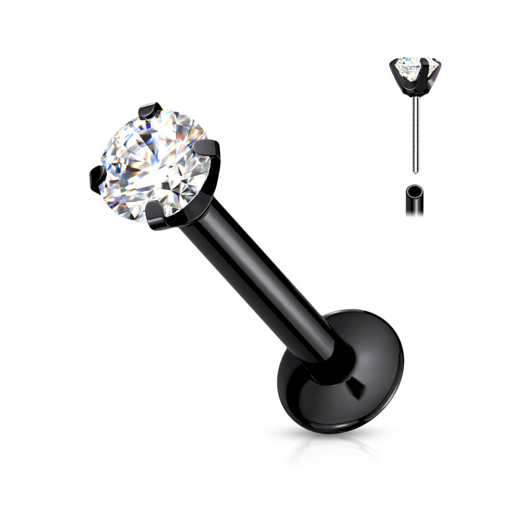 Threadless Prong Gem Labret