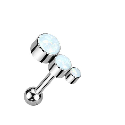 Body Jewelry - Titanium Threadless Triple Opal Cartilage Bar