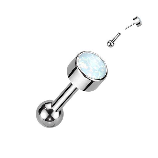 Body Jewelry - Titanium Threadless Opal Cartilage Bar