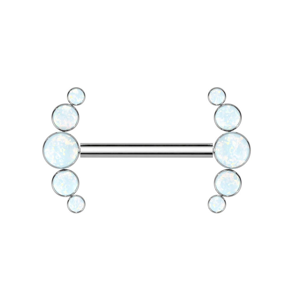 Titanium Threadless 5 Opal Nipple Bar