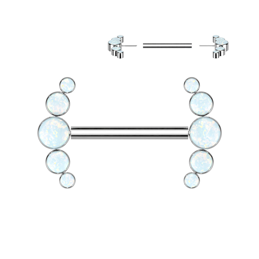 Titanium Threadless 5 Opal Nipple Bar