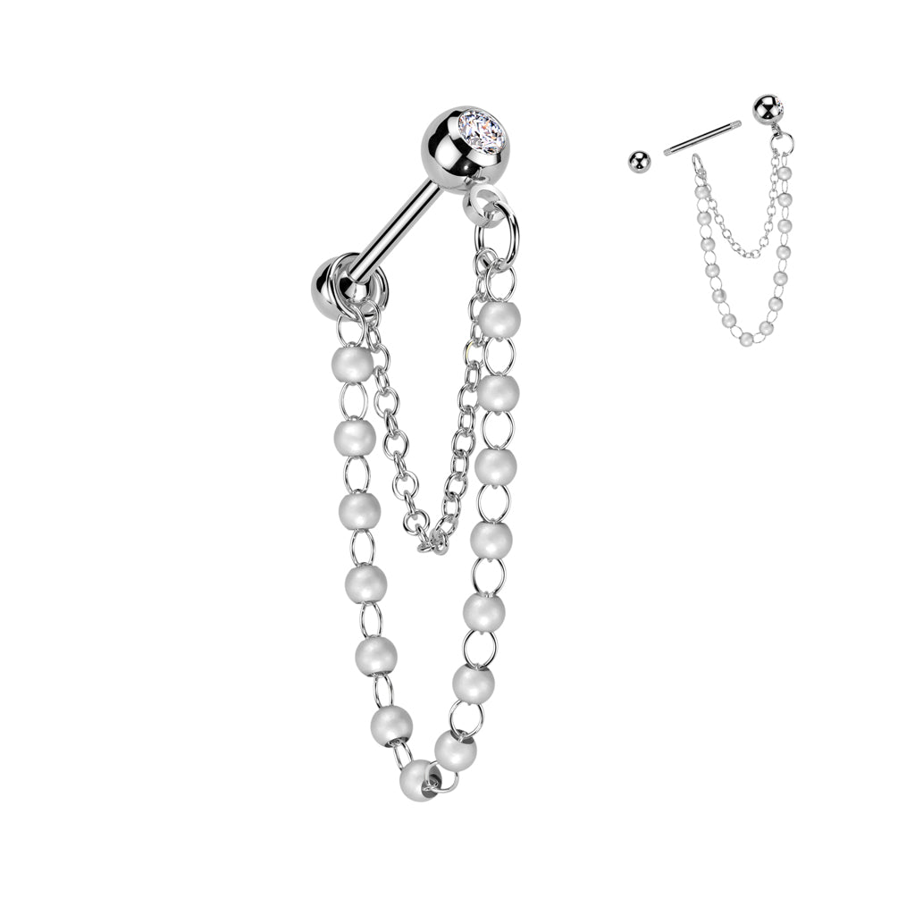 Pearl Chain Cartilage Bar