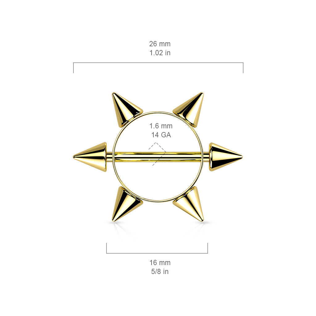 Spike Nipple Shield 14G