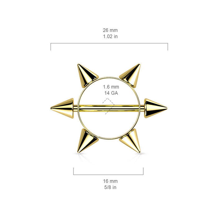Spike Nipple Shield 14G