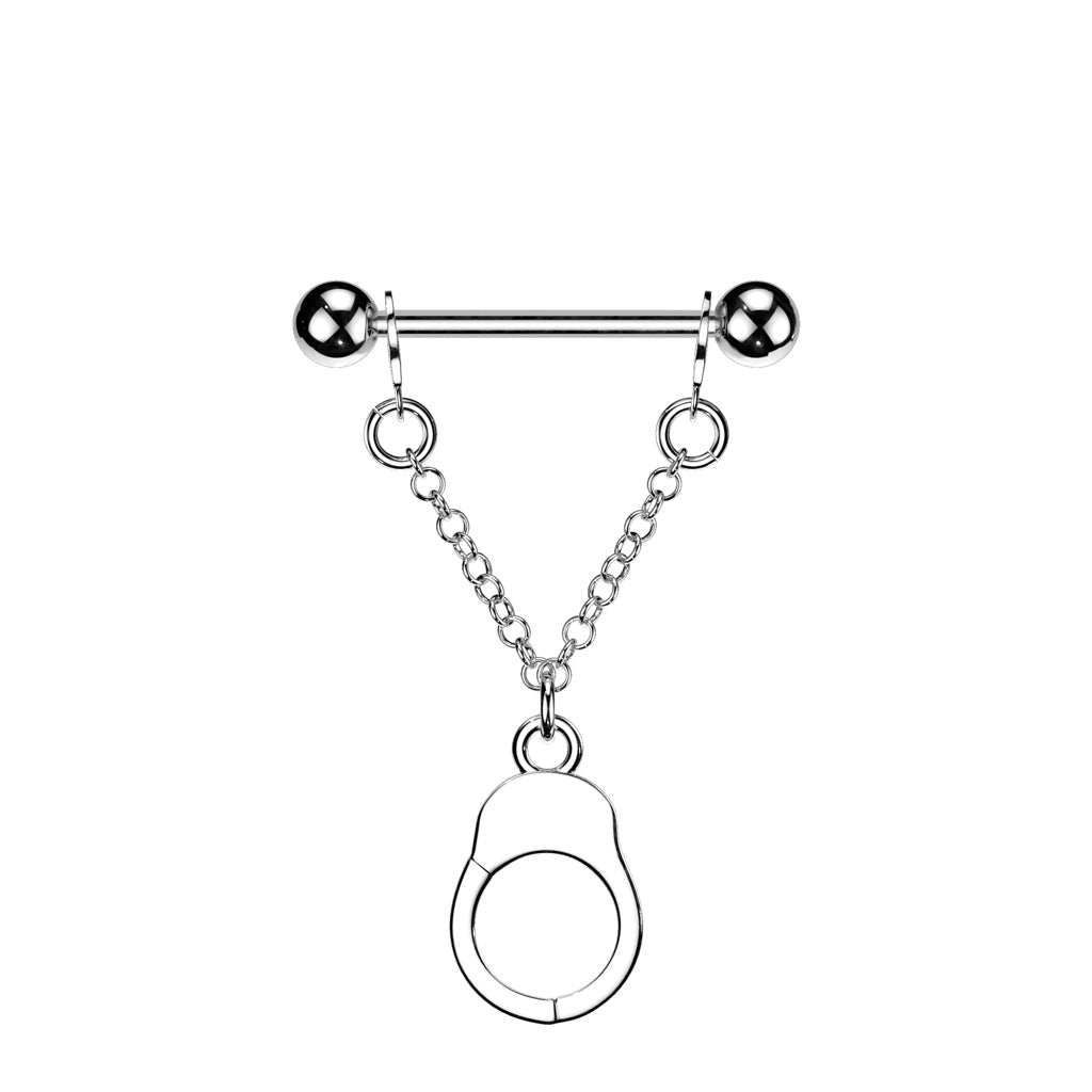 Handcuff Nipple Dangle (Single) 14G