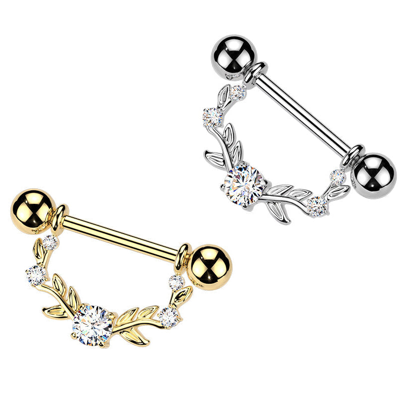 Gem Vine Nipple Dangle 14G