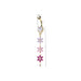 Triple Flower Drop Belly Bar – Silver or Gold 316L Surgical Steel with Purple, Pink & Tanzanite CZ Gem Flowers with measurements