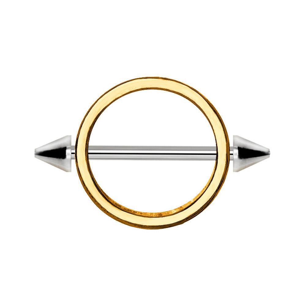 Gold Ring Nipple Shield 14G (Single)-My Body Piercing Jewellery