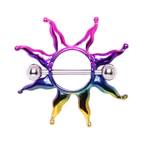 Rainbow Sunburst Nipple Shield 14G (Single-My Body Piercing Jewellery