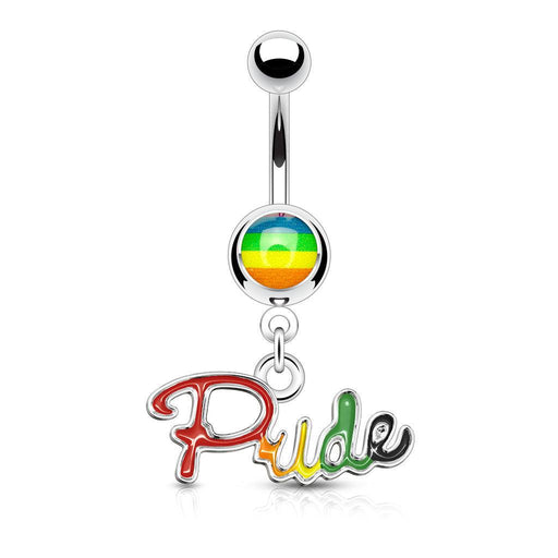 Pride Dangle Belly Bar 14G-My Body Piercing Jewellery
