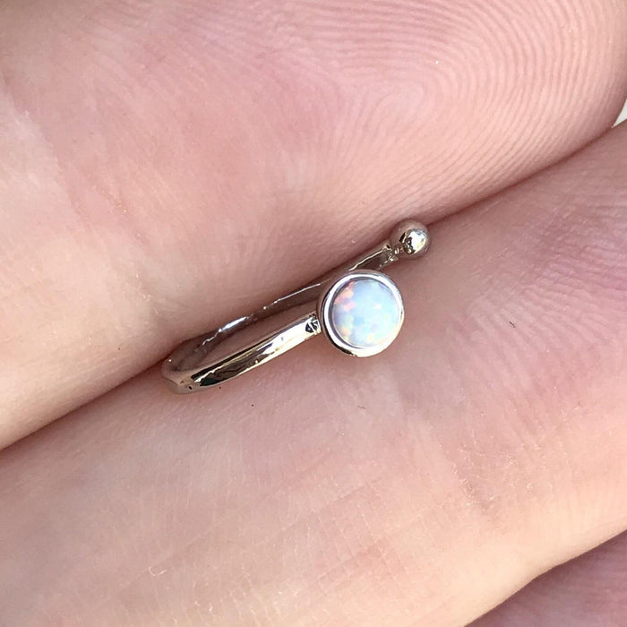 Opal Non-Piercing Nose Ring