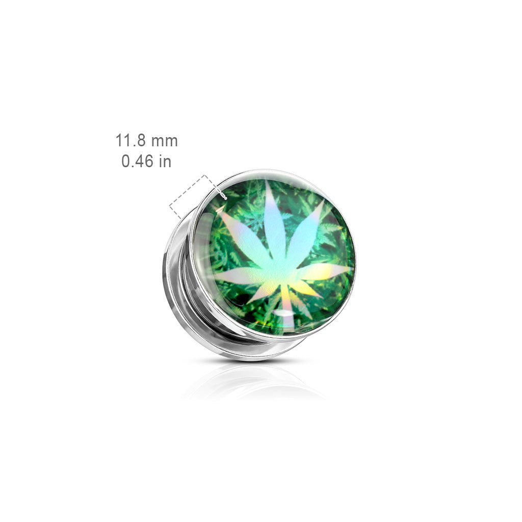 Pot Leaf Hologram Screw Fit Tunnel