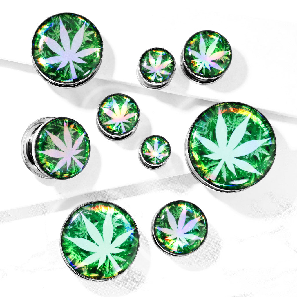 Pot Leaf Hologram Screw Fit Tunnel