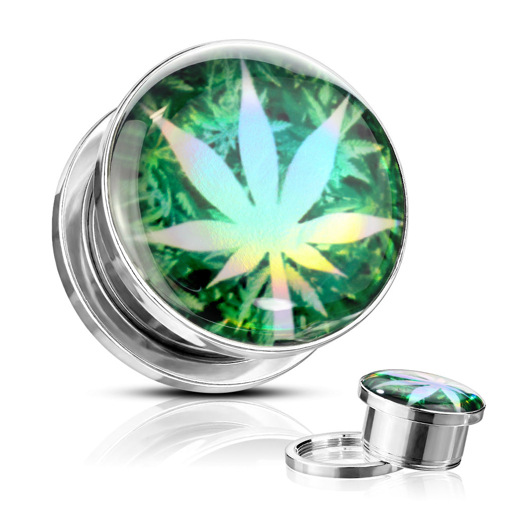 Pot Leaf Hologram Screw Fit Tunnel