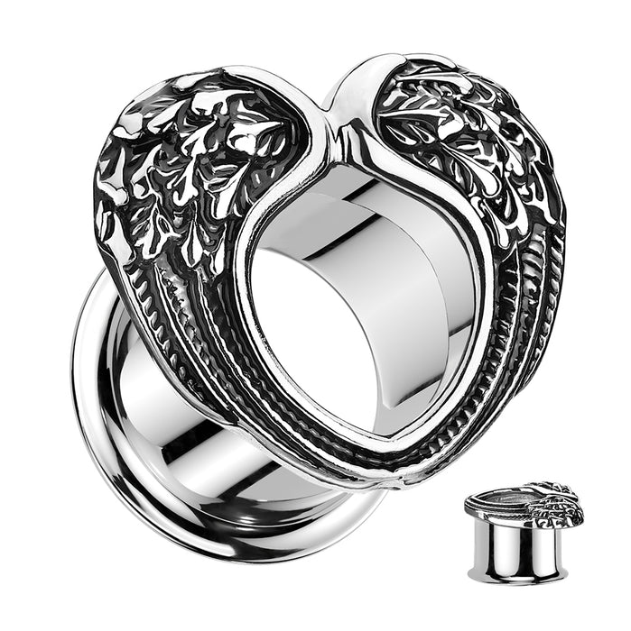 My Body Piercing Jewellery Wings Tunnel – 316L Surgical Steel 6mm–16mm