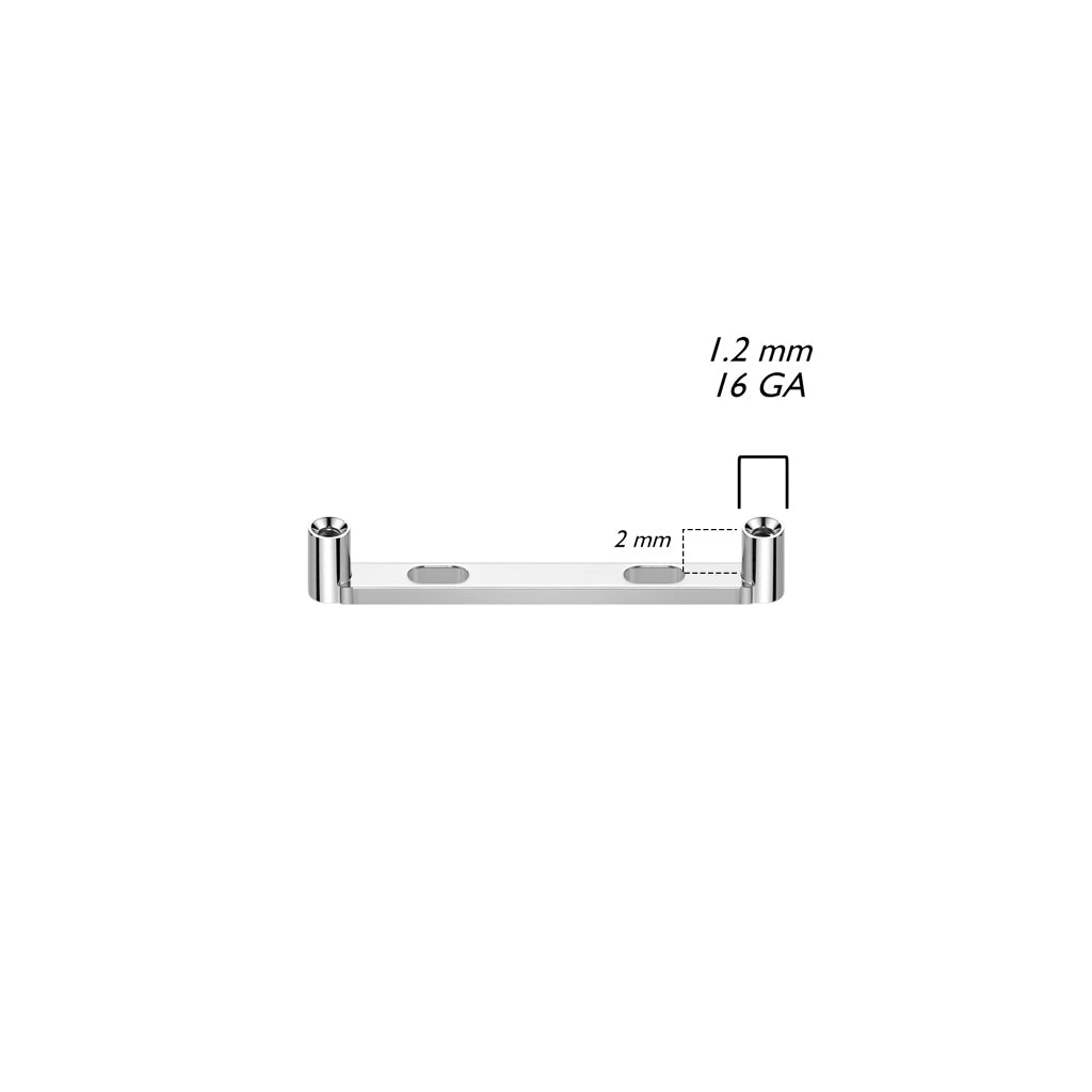 Titanium 2 Hole Surface Barbell 16G
