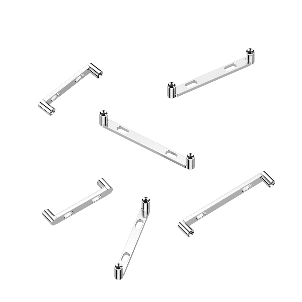Titanium 2 Hole Surface Barbell 16G