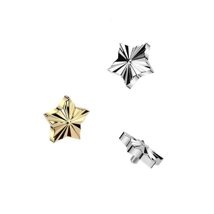 Titanium Diamond Cut Star Dermal Top