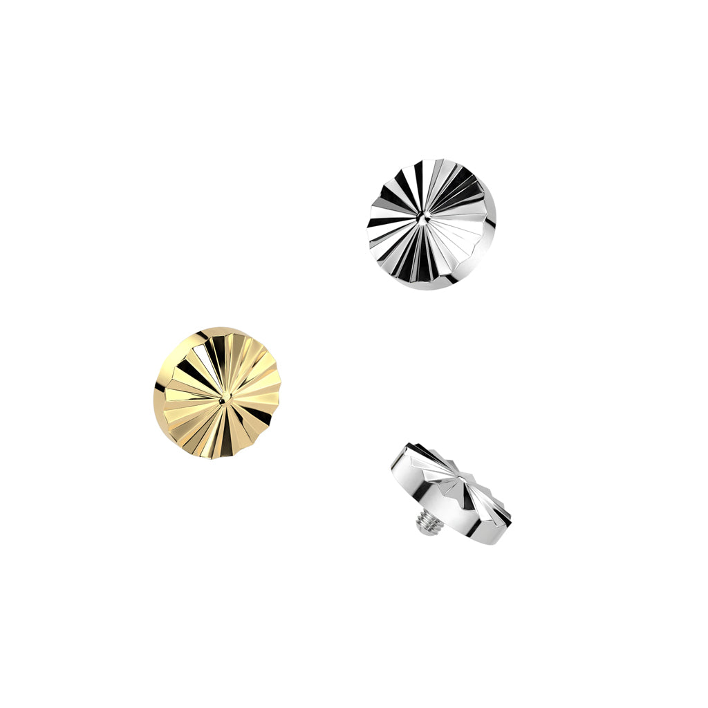 Titanium Diamond Cut Circle Dermal Top