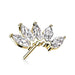 14kt Gold Threadless Marquise Fan Top – Solid Gold with CZ Gems for Threadless Piercing Jewellery