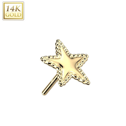 14kt Gold Threadless Pinched Star Top-My Body Piercing Jewellery