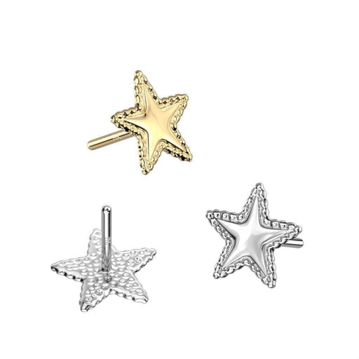 14kt Gold Threadless Pinched Star Top-My Body Piercing Jewellery