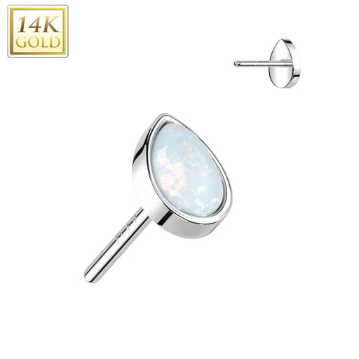 14kt Gold Threadless Opal Drop Top-My Body Piercing Jewellery