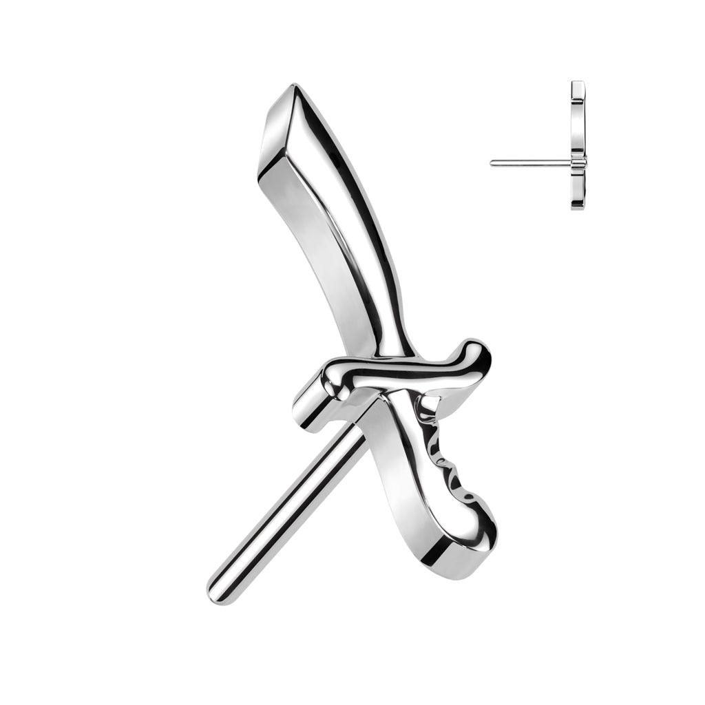 Body Jewelry - Titanium Threadless Dagger End