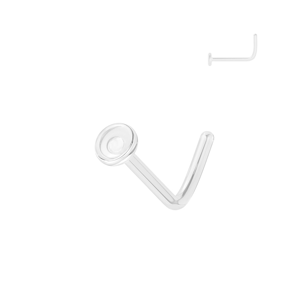 Glass L Bend Nose Retainer 20G 18G 16G