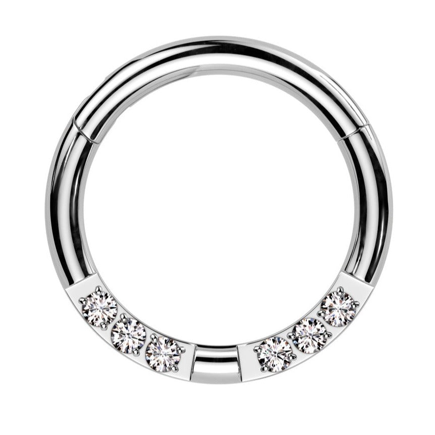 Gem Cutout Hinged Ring 16G