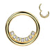 Gem Lined Hinged Ring – Gold PVD 316L Surgical Steel with Clear CZ Gems for Septum, Daith & Helix Piercings