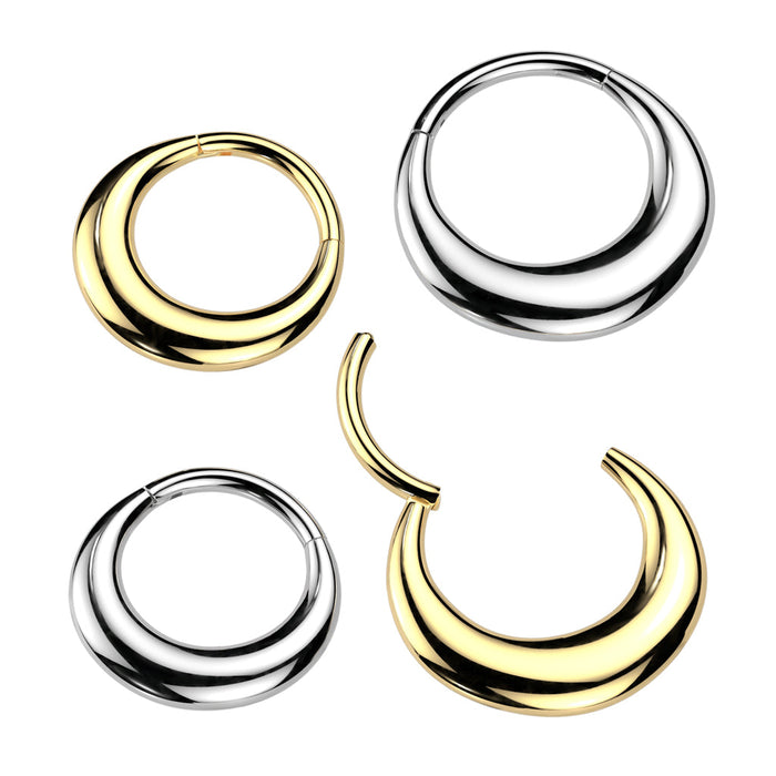 Thick Drop Hinged Ring 16G