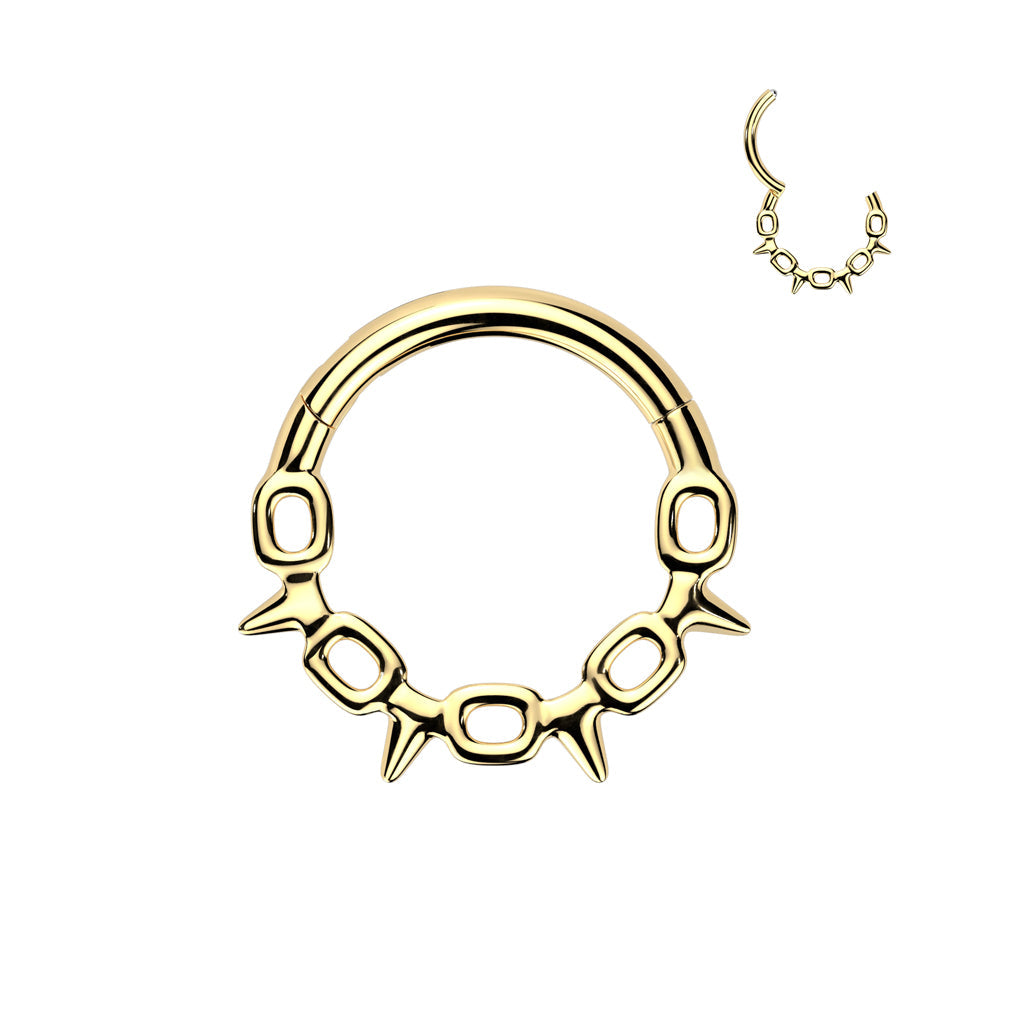 Chain Spike Hinged Ring 16G