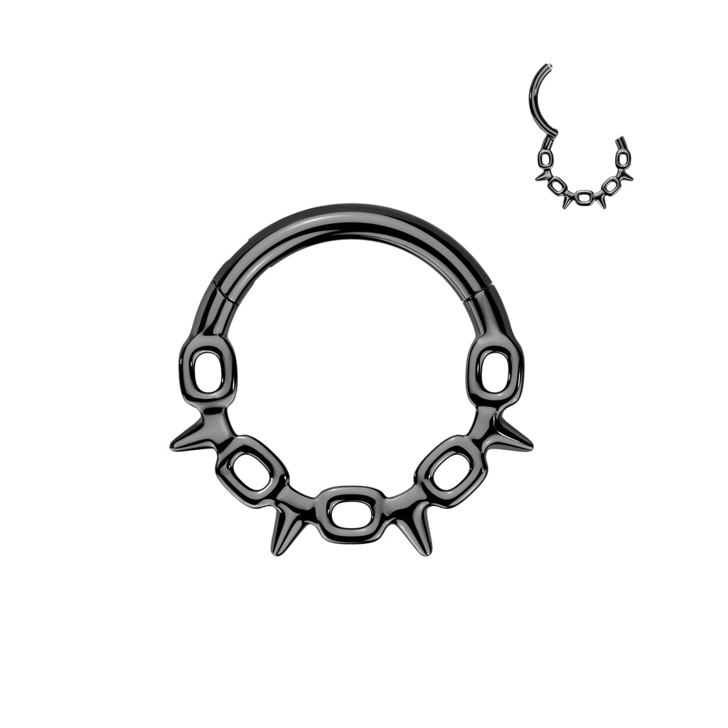 Chain Spike Hinged Ring 16G
