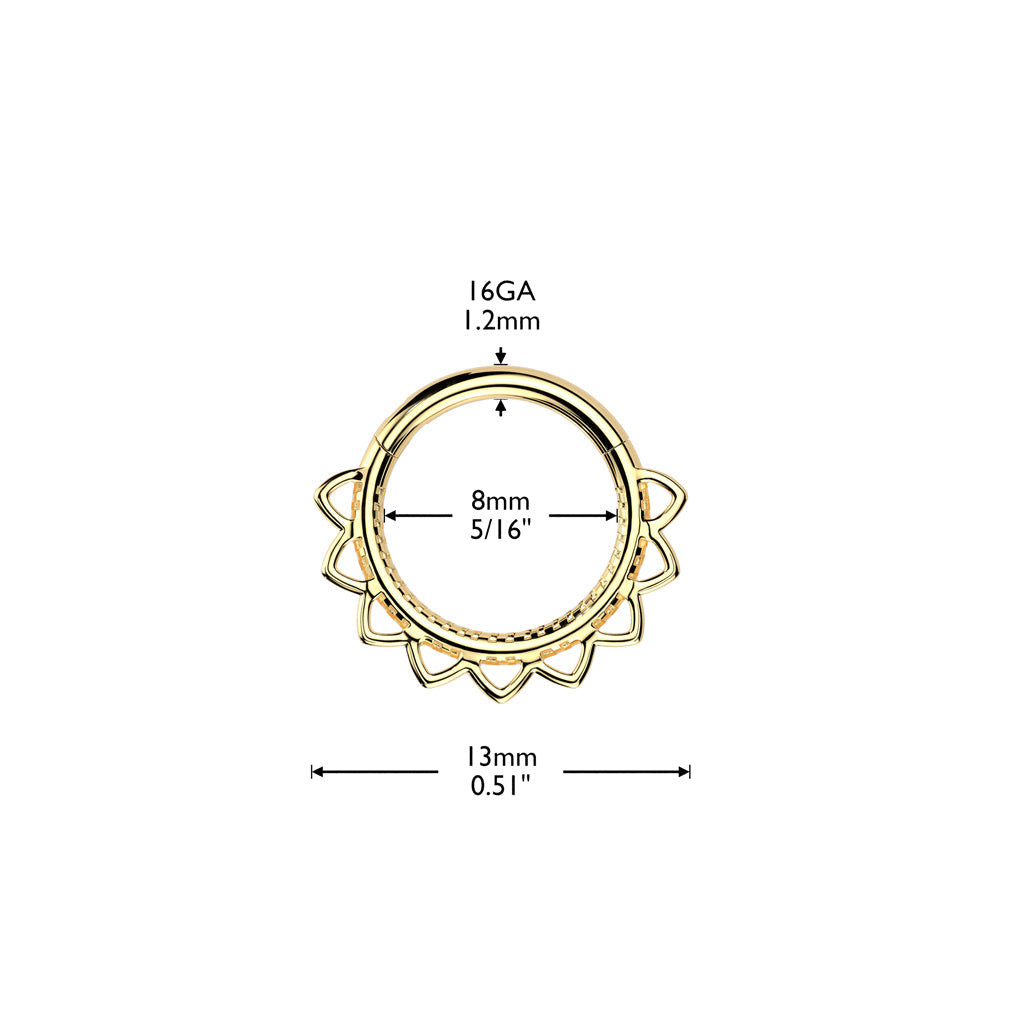 Filigree Heart Hinged Ring 16G
