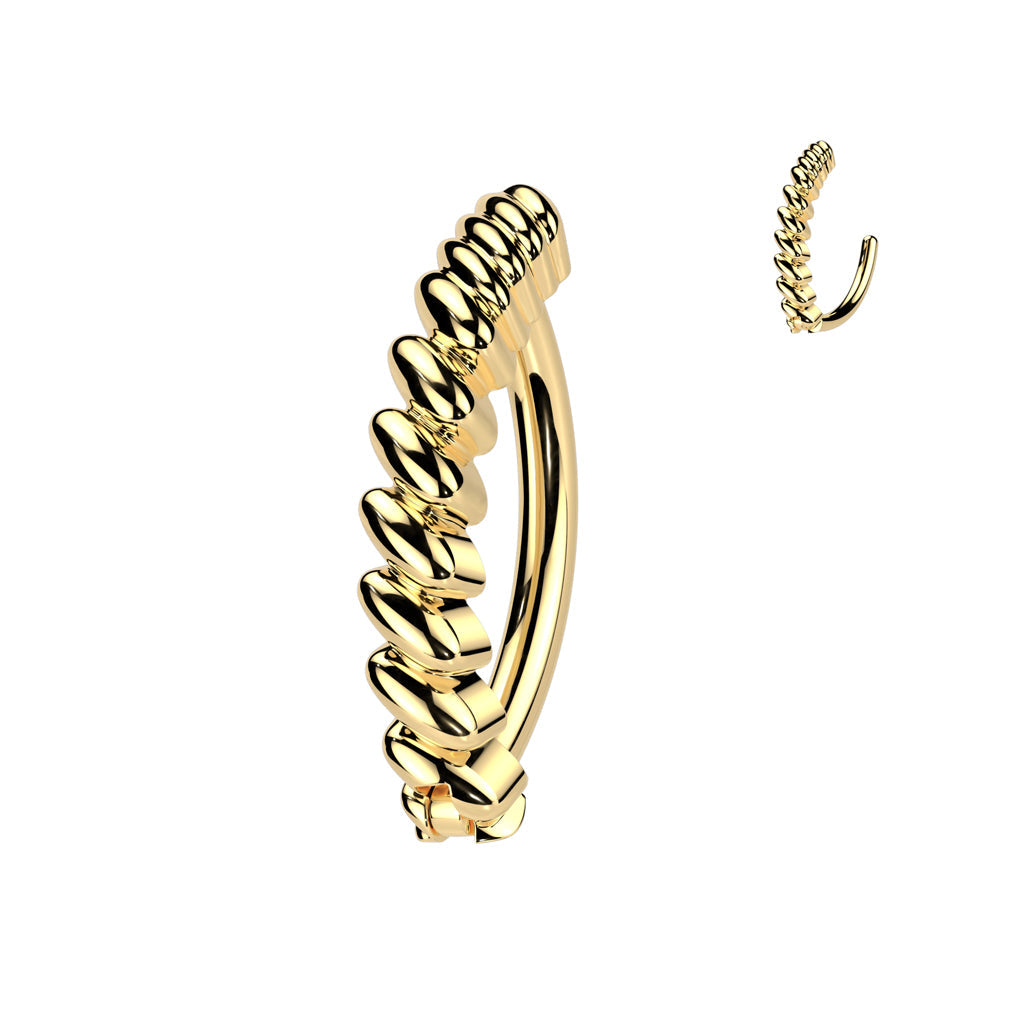 Twisted Hinged Belly Bar 14G