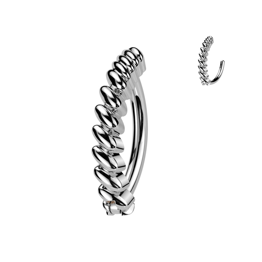 Twisted Hinged Belly Bar 14G