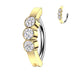 Triple Gem Hinged Belly Bar in Gold – 316L Surgical Steel with Triple CZ Gems