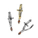 Dagger Hinged Belly Bar – silver and gold PVD 316L surgical steel with CZ stones