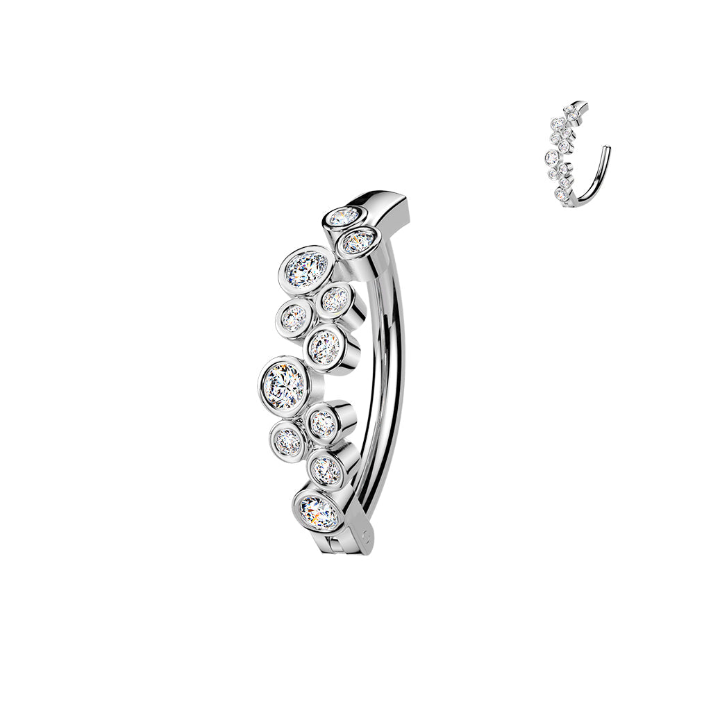 Gem Bubbles Hinged Belly Bar 14G