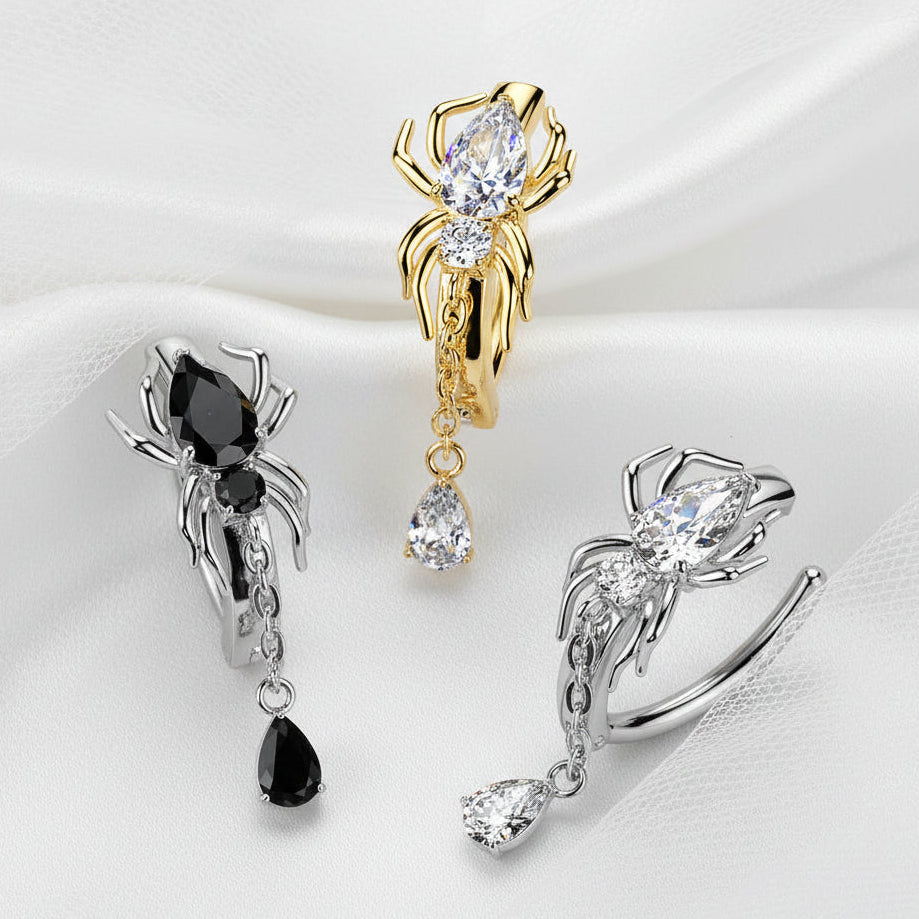 Spider Hinged Belly Bar 14G